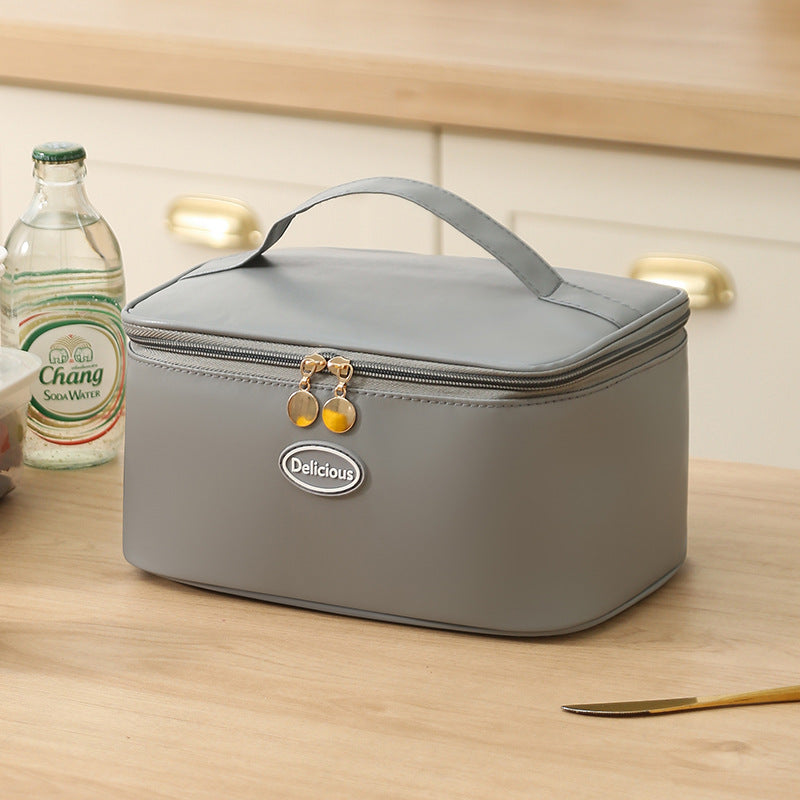 Beilian thickened aluminum foil lunch box bag, office worker portable double-layer portable lunch bag, thermal insulation handbag, student