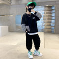Kids' fall outfit: boys' hoodie set - spring/autumn  new arrival - faux two-piece, street style cool, big & tall kids' activewear