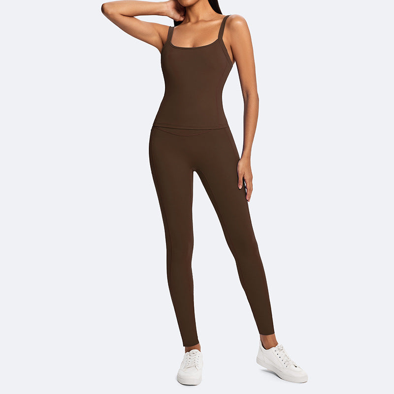 European and american new eco-friendly fabric racerback sports bra women's yoga top high-impact shockproof running yoga vest