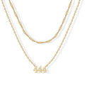 New arrival cross-border fashion easiest for match digital luxury necklace 14k gold-plated angel digital pendant women's layered necklace