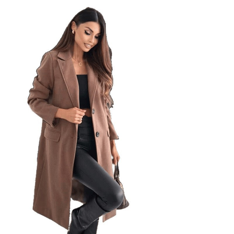 Fashionexport cross-border  new arrival women's autumn and winter woolen outwear women's red british a-line cloak tops