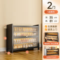 For home layered partition shoe cabinet steel door floor-standing multi-layer dust-proof shoe rack large capacity storage flip-door shoe cabinet