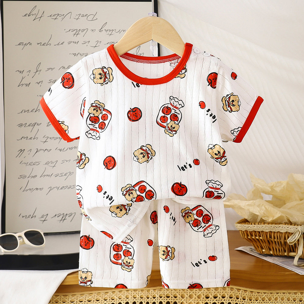 summer new arrivals: kids' short-sleeve and shorts sets - baby boys' and girls' t-shirt and shorts outfits, all-cotton wholesale