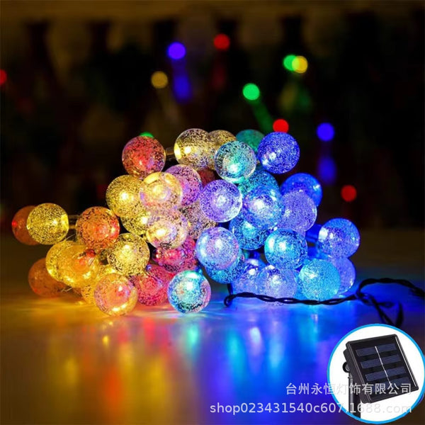 Solar led light string bubble ball Christmas atmosphere decorative lights outdoor camping tent wedding decoration flashing lights