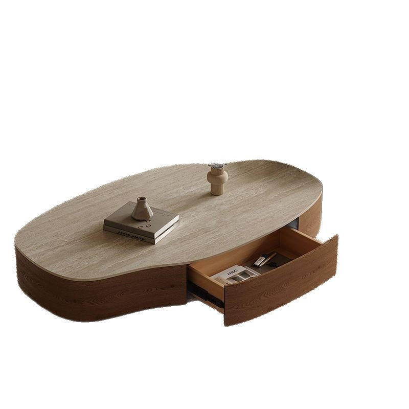 Used style travertine slate special-shaped mango coffee table for home living room large and small apartment asymmetricalaccessible luxury creative coffee table