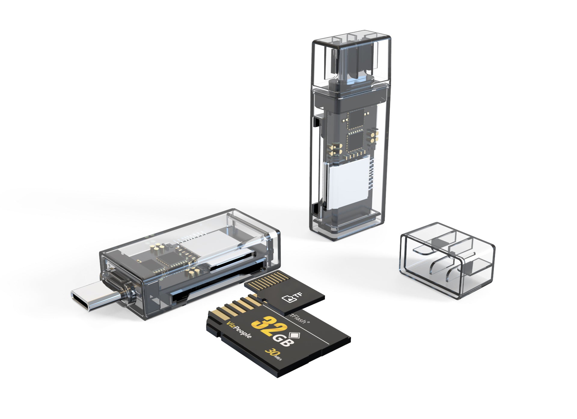 Cross-border wholesale usb card reader TFSD mobile phone camera high-speed 2-in-1 super compatible OTG high-speed transmission