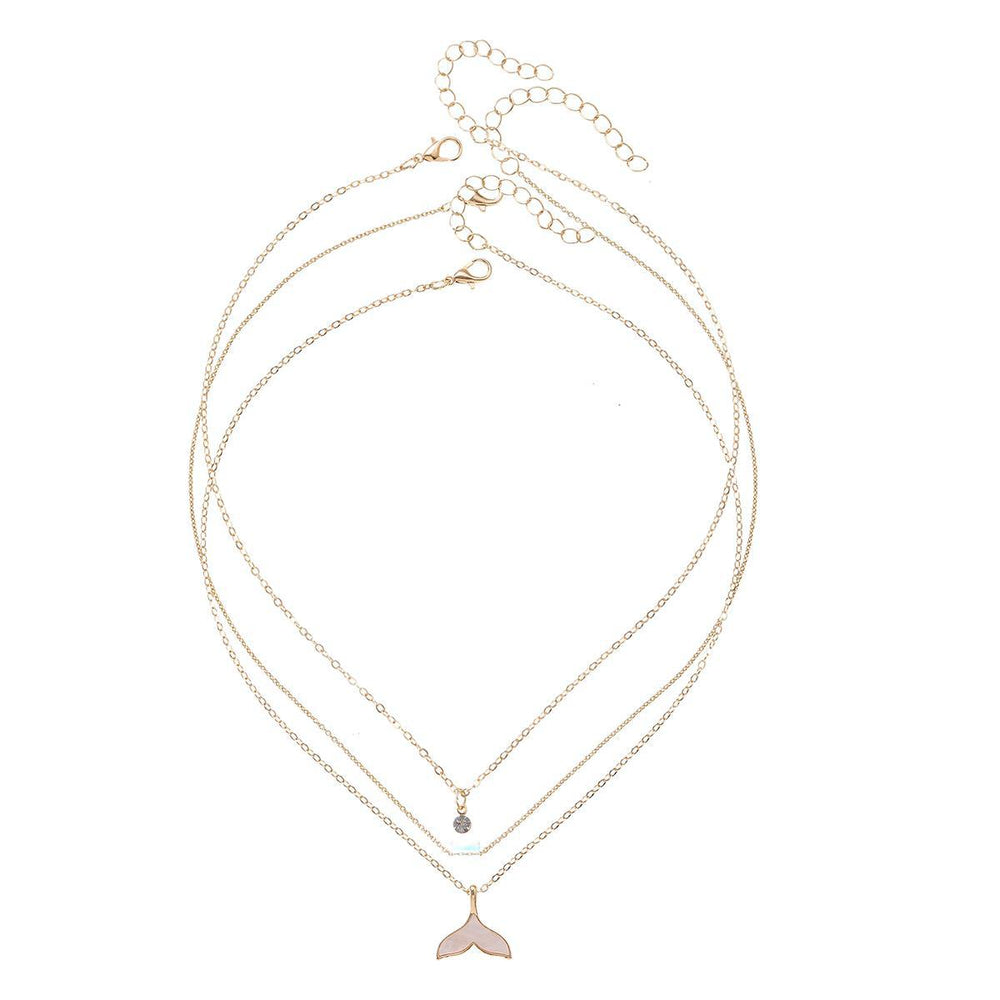 Mermaid necklace wholesale cross-border simple jewelry female niche accessible luxury stacked design sugar cube clavicle chain combination