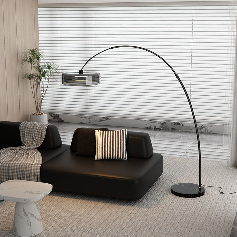 Brown italian light luxury high-end fishing lamp living room sofa high-looking floor lamp decoration atmosphere bedroom reading