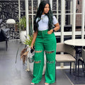 European and american style high-waisted jeans -  cross-border women's fashion  new collection - patchwork casual distressed chain detail pants