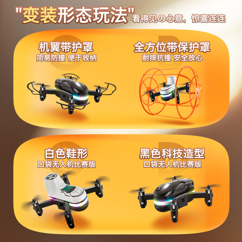 S166 remote control crawling drone football aircraft anti-collision and drop-resistant children's light-up model aircraft remote control plane with dual batteries