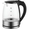1.8l high borosilicate glass blue light electric kettle - stainless steel, rapid heating, auto shut-off, and boil-dry protection