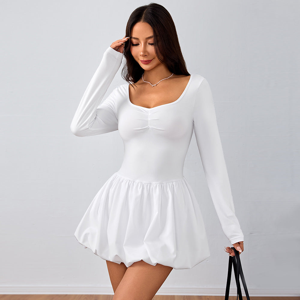 spring/summer new arrival: women's minimalist pure white sexy mini dress - high waist, slim fit, figure-flattering
