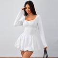 spring/summer new arrival: women's minimalist pure white sexy mini dress - high waist, slim fit, figure-flattering