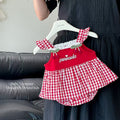 baby bodysuit summer new sweet cherry plaid romper baby girl suspender dress first birthday outfit trendy