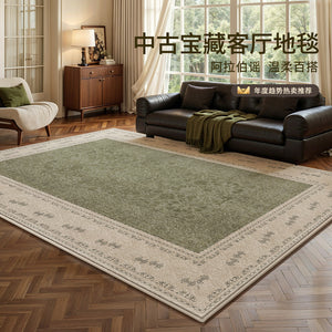 Carpet living room green persian style coffee table soundproof floor mat large area full medieval style waterproof carpet bedroom