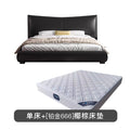 Italian light luxury genuine leather bed bedroom wedding bed designer style king size bed 1.8m trending black double bed