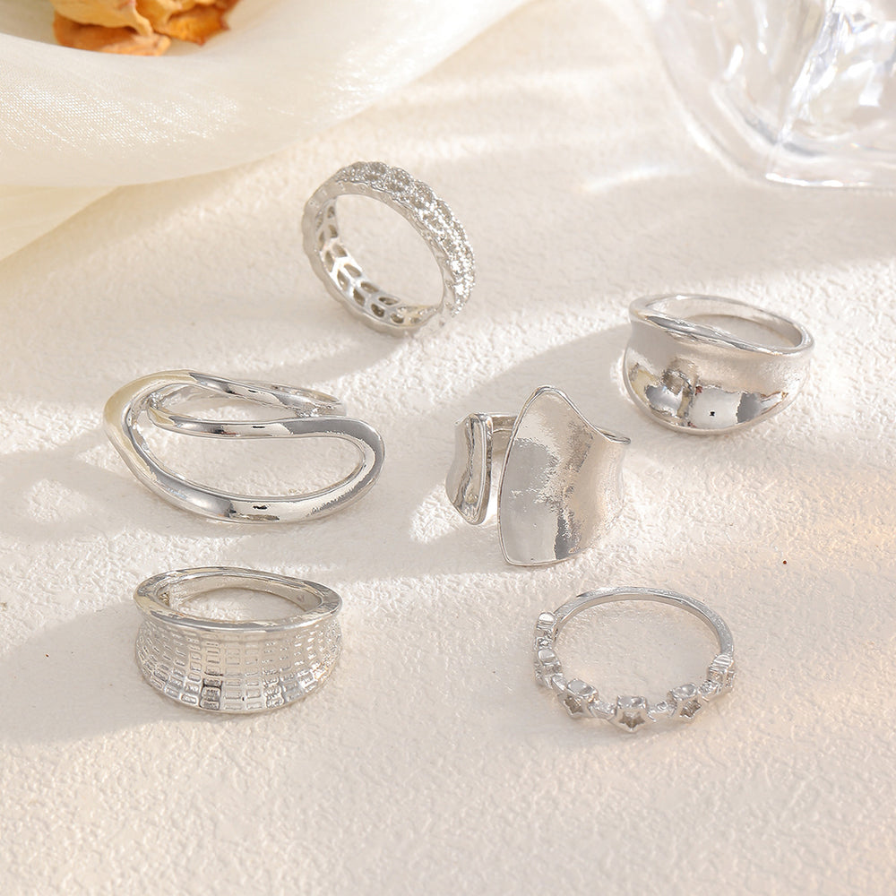 ring set wholesale women's jewelry niche design accessible luxuryclassy glossy hand jewelry ring stylish accessories