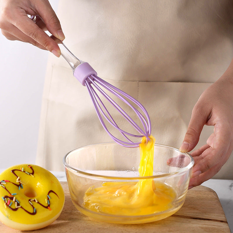 Factory direct 10inch transparent silicone whisk - manual egg beater, cream mixer, egg whisk tool