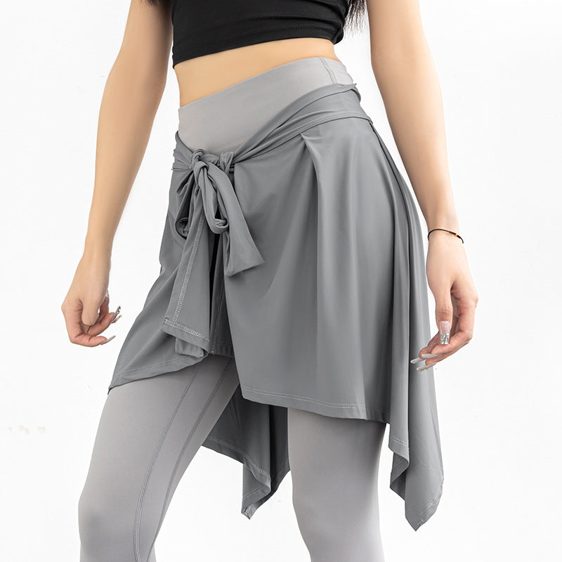 Anti-light one piece skirt strap sports yoga skirt fake two pieces yoga skirt ballet dance skirt yoga dress
