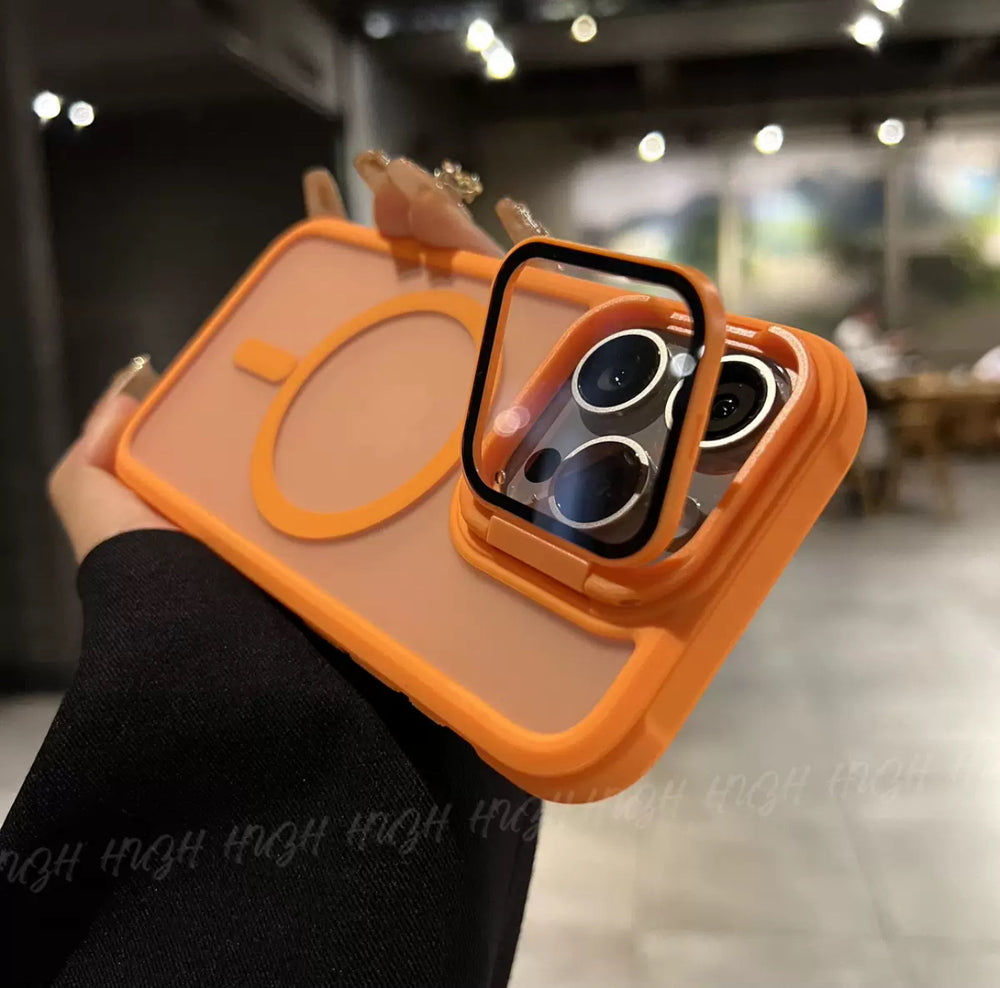 Lens holder and goggles suitable for apple 16promax skin-feeling frosted magnetic phone case iphone15 protective cover