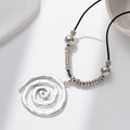 Beaded necklace wholesale cross-border high-end statement jewelry metal geometric threaded pendant designer clavicle chain for women