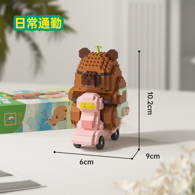 Compatible with lego children's educational toys capybara building blocks assemble toys cartoon dolls boys and girls ornaments