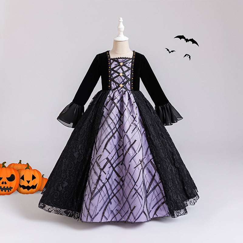 Halloween cosplay costume kids magic witch outfit tutu witch performance costume cross-border e-commerce