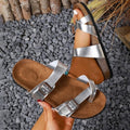 summernew arrival toe retroplus size slippers double row buckle open toe outwear sandals women's spot wholesale