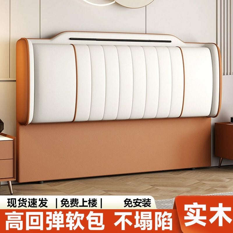 new arrival bedside soft bag modern simple solid wood light luxury technology backrest floor-standing ultra-thin spot thickened soft backrest
