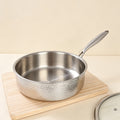 304 stainless steel frying pan, heavy-duty tri-ply hammered finish wok, suitable for home induction cookers, non-stick stir-fry pan, flat-bottom pan for commercial use