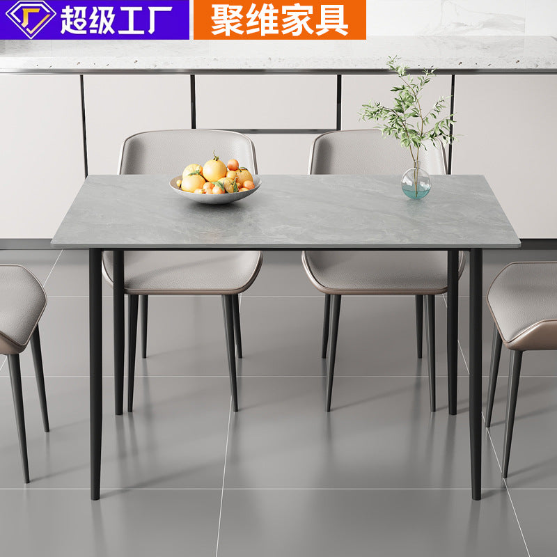 Source factory personalized slate metal frame rectangular for home small apartment rental house casualaccessible luxury dining table