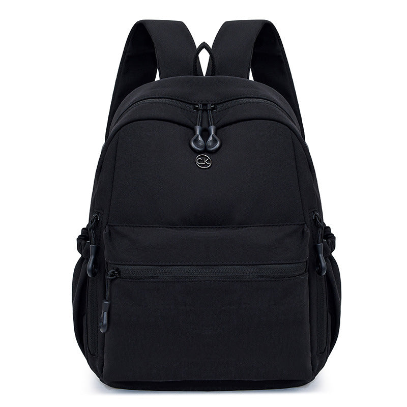 New double shoulder schoolbag Korean version casual simple versatile lightweight backpack solid color large capacity commuter bag double shoulder women's bag
