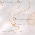 European and american cross-border new fashion zircon pendant chain necklace - minimalist european style commuter women's jewelry