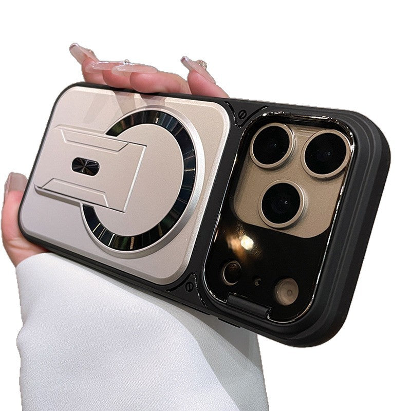 Pindun multi-functional suitable for iphone17 mobile phone case new magnetic invisible folding stand apple 16promax