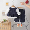 Girls' outfit set  new spring/autumn style - trendy and chic kids' spring collection - baby's little chic vest three-piece set - fashionable