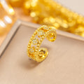 J17 steel color - full diamond letter h ring