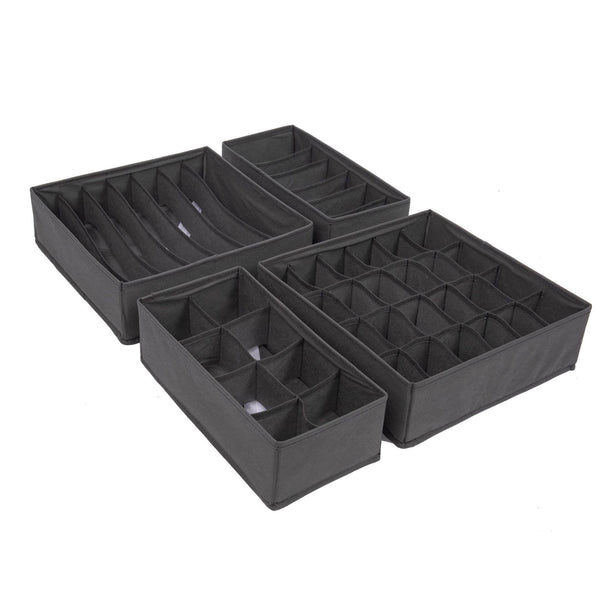 Off-white rose red underwear storage box four-piece set, socks storage fabric bra storage box 6 grids 7 grids 8 grids 24 grids
