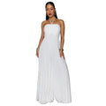 C7735 cross-border    new women's summer vacation style pleated wide-leg jumpsuit