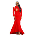 C8416   autumn new arrival women's plus size high waist sexy mermaid dress african maxi dress