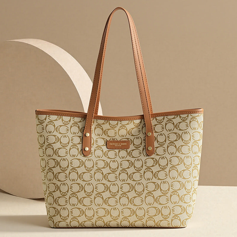 2026 new large capacity tote bag - stylish and versatile shoulder bag, trendy printed minimalist women's bag, commuter tote