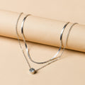 Sweater chain accessible luxury high-end wholesale european and american cross-border autumn and winter clavicle chain women's silver-plated double-layer accessories outfit necklace