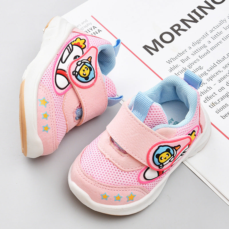 Kids' spring/autumn  collection: girls' breathable soft-soled baby shoes, boys' functional shoes, and first walker shoes