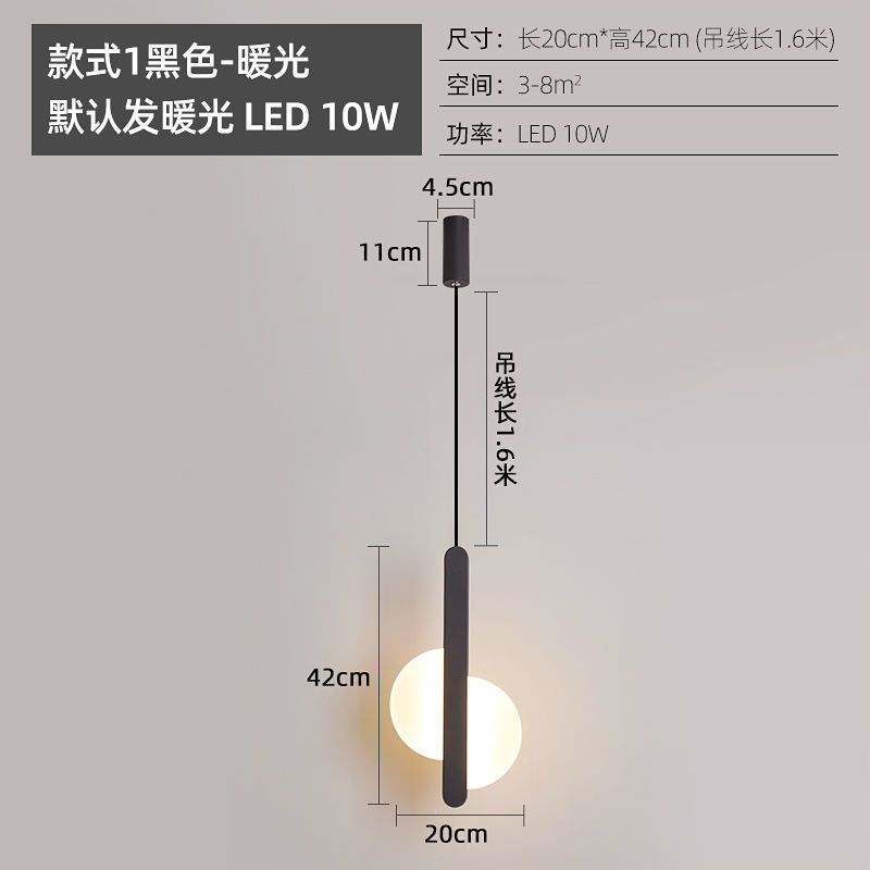 Chandelier bedside indoor bedroom lights ins Internet celebrities Nordic simple creative small personality restaurant bar lighting