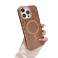 Metal lens cooling magnetic suction suitable for iphone16e mobile phone case magsafe skin-feeling mesh apple 15/14