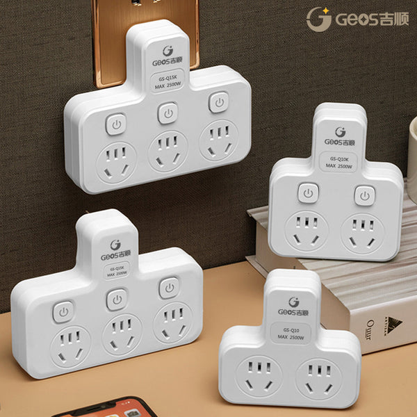 Jishun pure copper socket expansion converter wireless socket one turn multi-point control switch household product type power strip connection