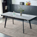 Dining tablenordicclassy sense rock slab dining table retractable foldable rectangular cream style negotiation table
