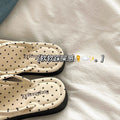 New korean-style platform flip-flops for women, featuring a trendy polka dot design. perfect for summer, these casual and comfortable beach sandals are slip-resistant and ideal for everyday wear