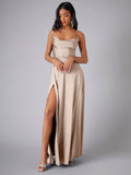 new european and american style women's sexy slimming backless  camisole waist-cinching evening dress maxi dress