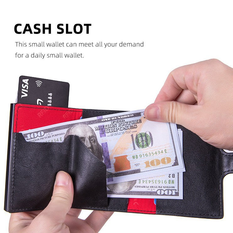 Cross-border  Metal Card Box Wallet Men's RFID Multi-Card Position Anti-Degaussing Card Bag Aluminum Alloy Business Card Holder