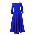 D3171 cross-border women's clothing  spring/summer new fashion elegant tie-up african plus size maxi dress export dress